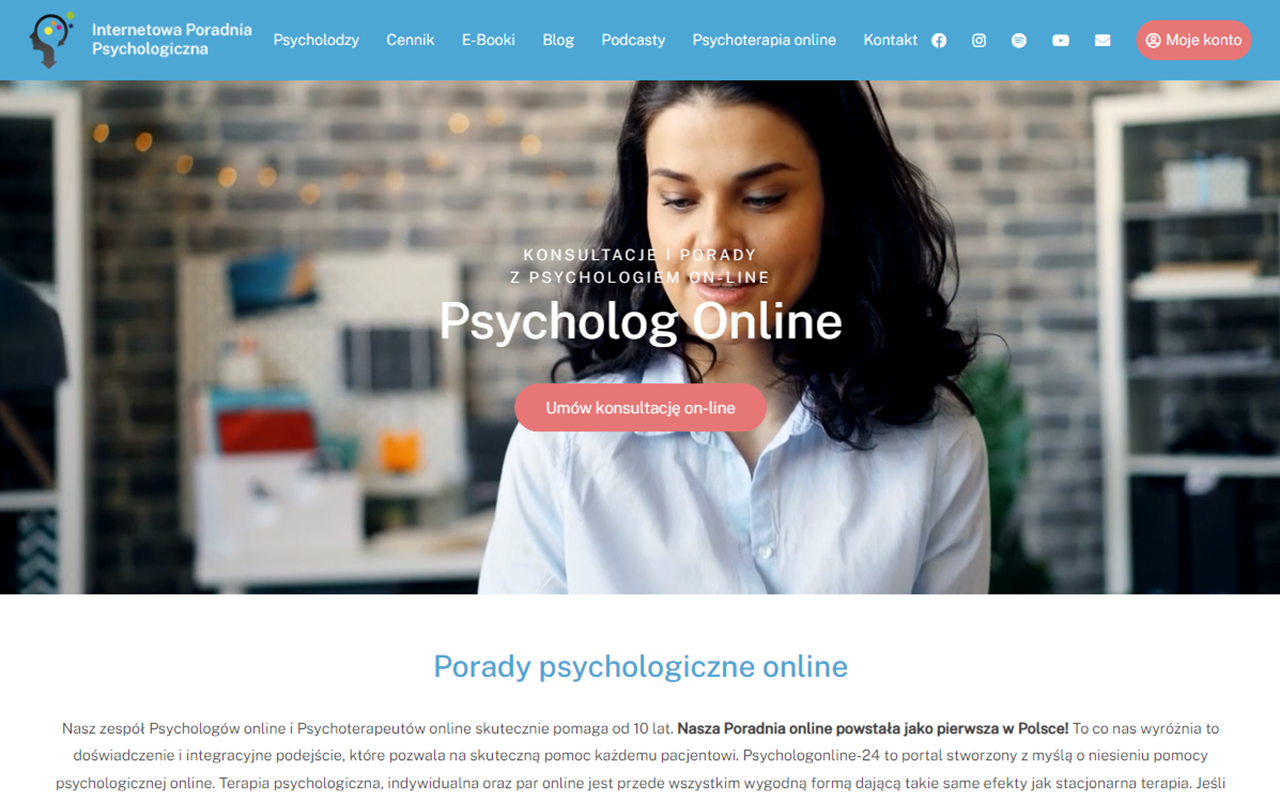 Pomoc psychologiczna online | Psycholog Online cover