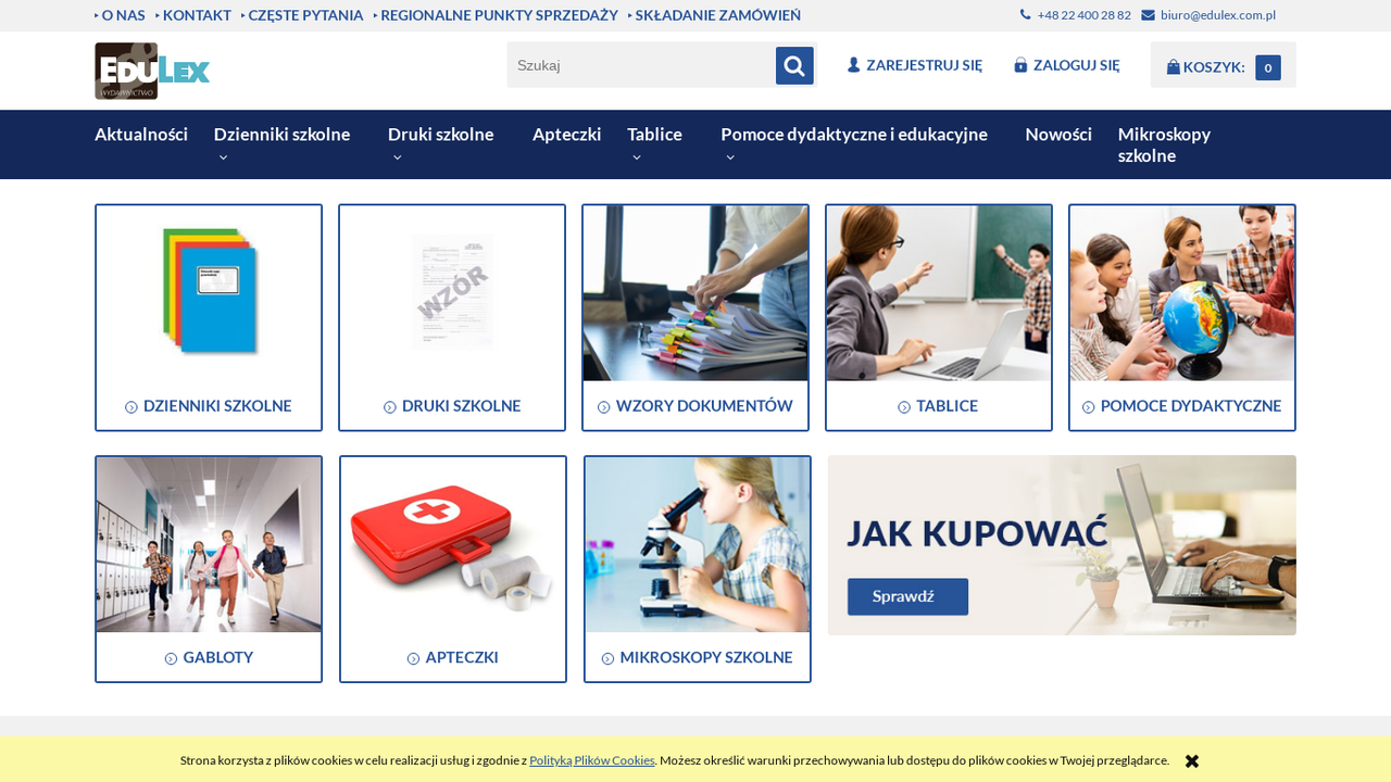 Druki, dokumentacje szkolne | Wydawnictwo internetowe Edulex cover