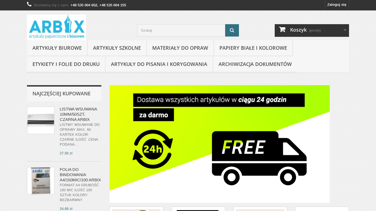 Hurtownia artykułów biurowych i papierniczych Poznań | ARBIX cover